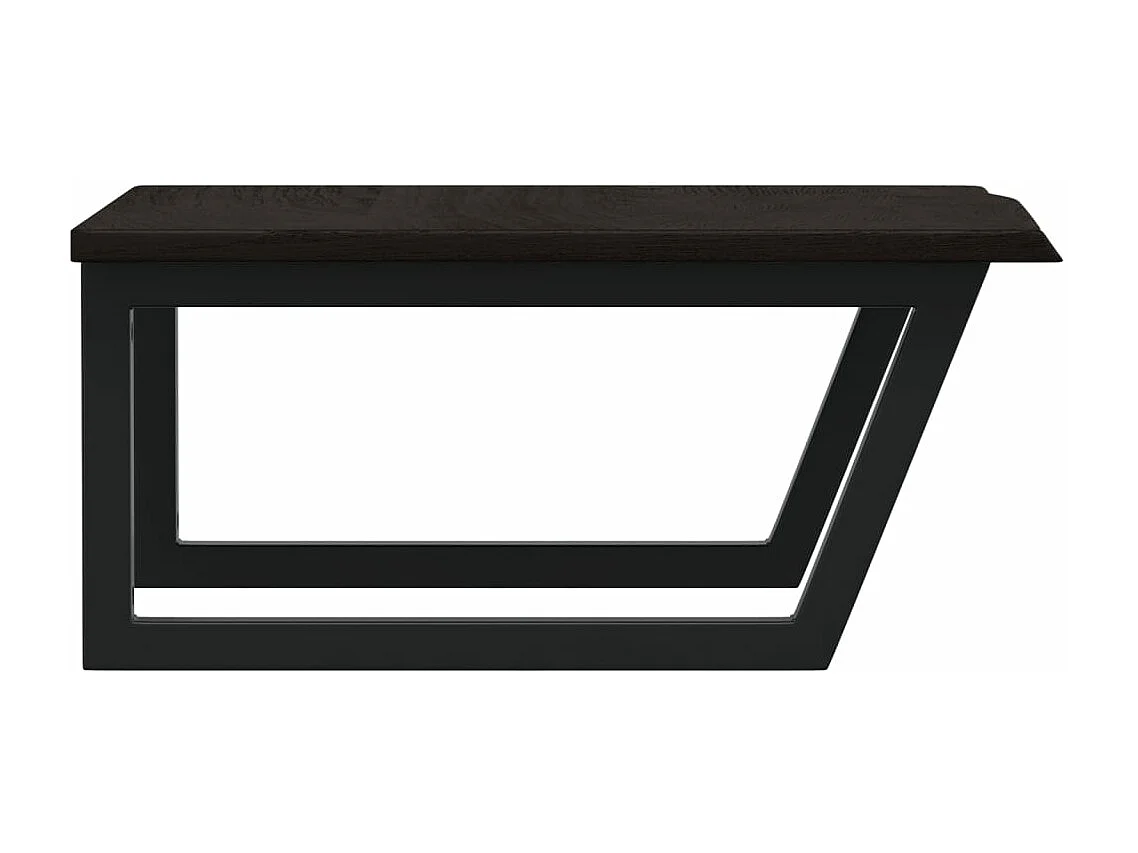 Waschtischplatte mit Halterung Stahl und Massivholz Eiche