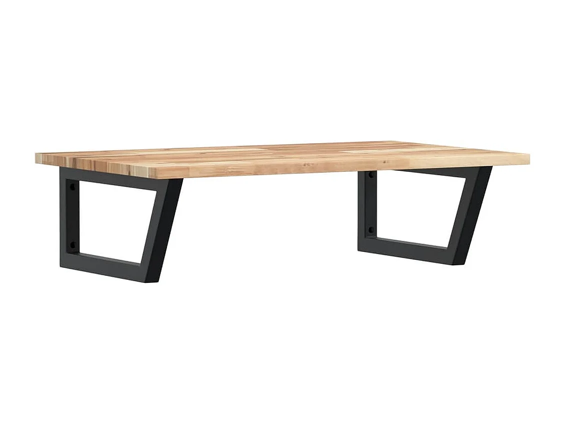 Estante de lavabo de pared acero y madera maciza de acacia