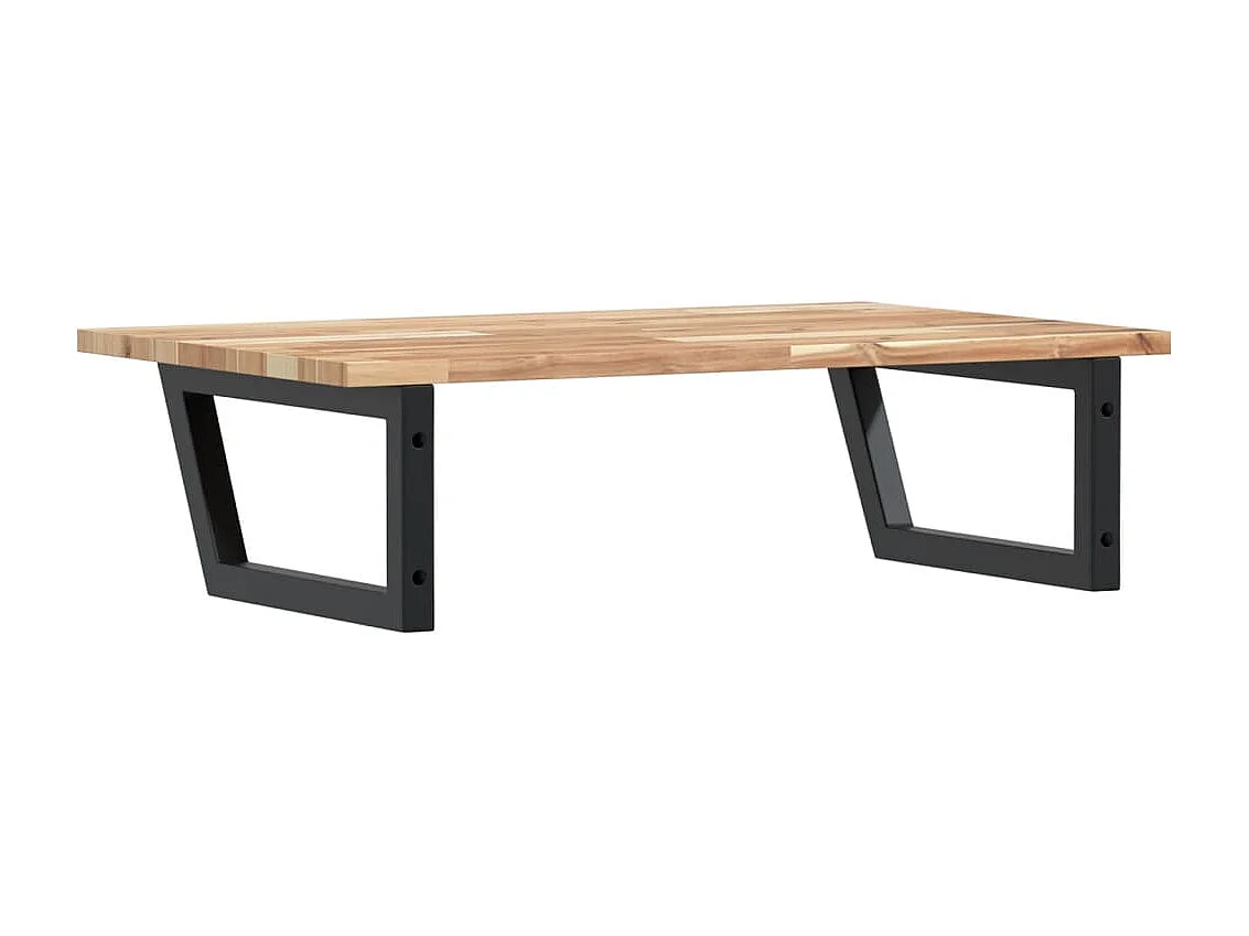 Estante de lavabo de pared acero y madera maciza de acacia