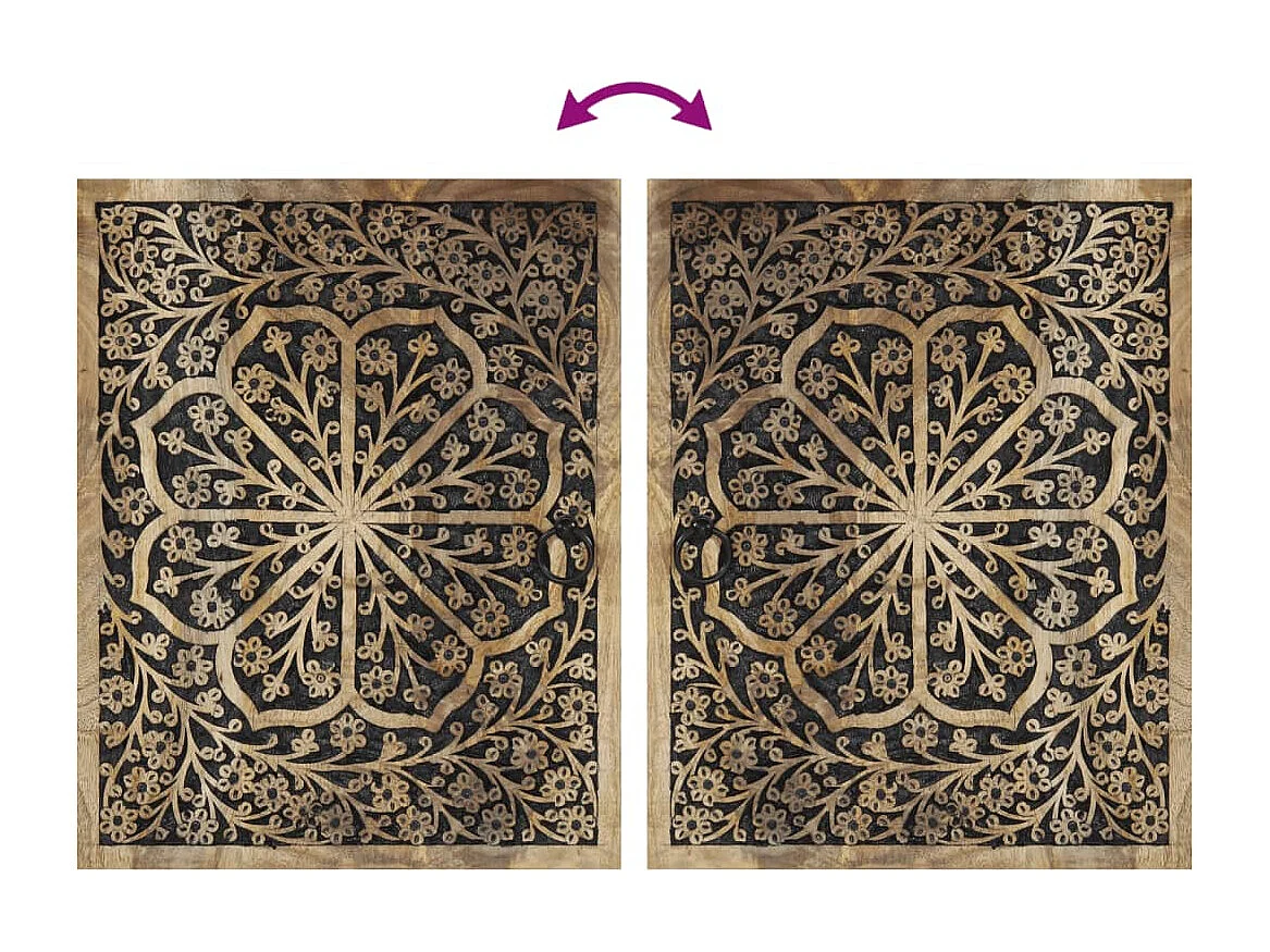 Set di mobili da bagno da 4 pezzi in legno massello di mango