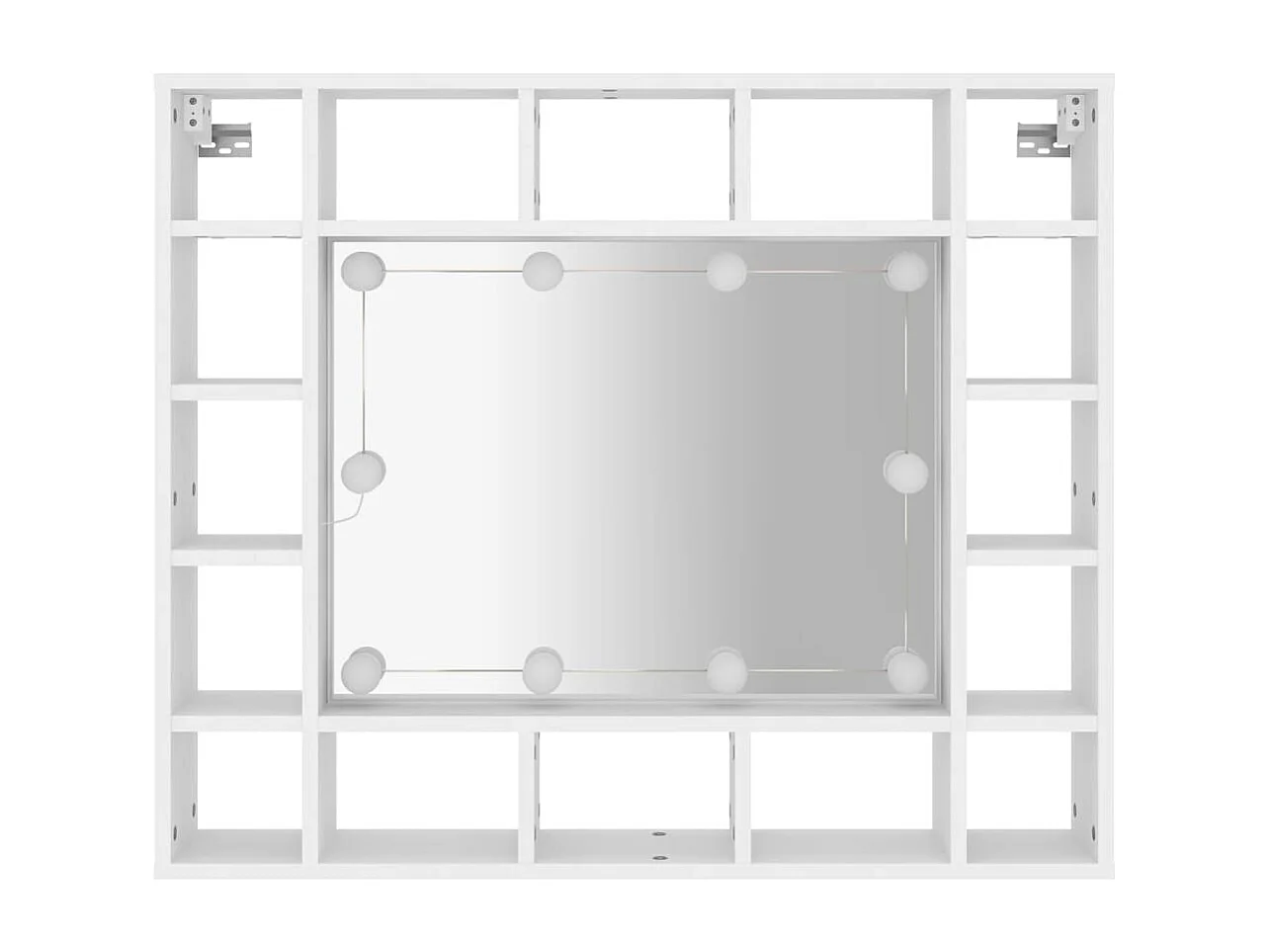 Armário espelhado com luzes LED 91x15x76,5 cm branco