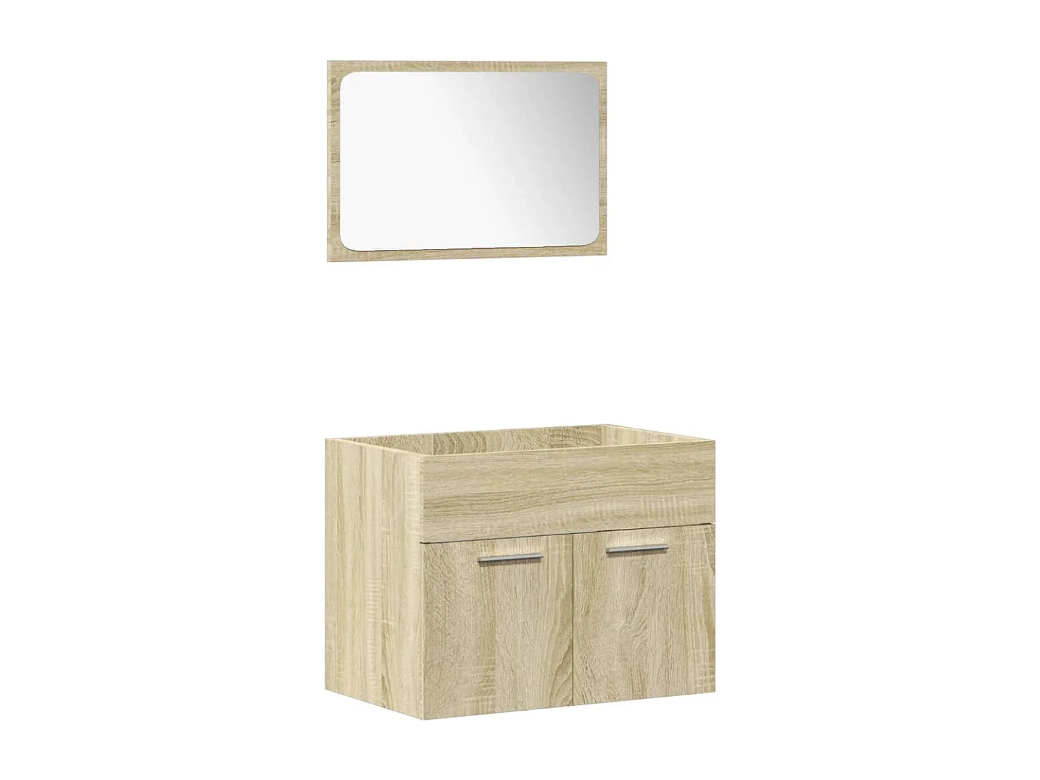 Set da bagno in rovere Sonoma da 4 pezzi