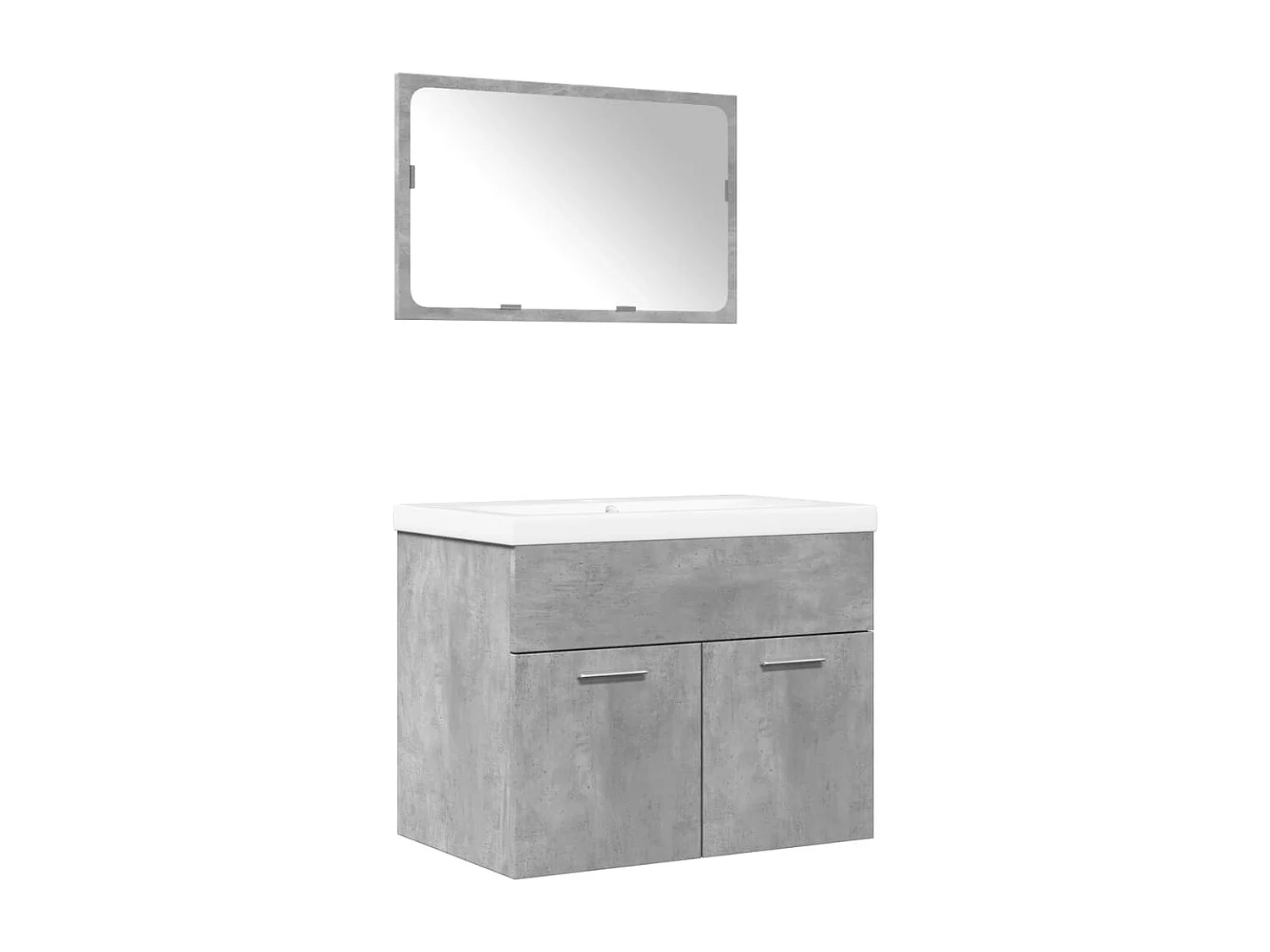 Conjunto de móveis de banheiro de 3 peças cinza concreto