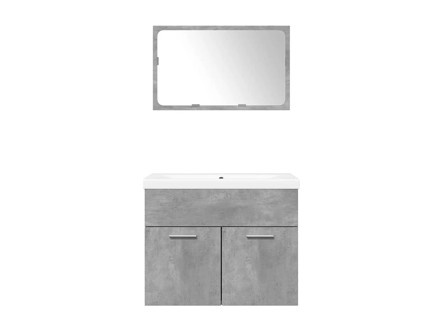 Conjunto de móveis de banheiro de 3 peças cinza concreto