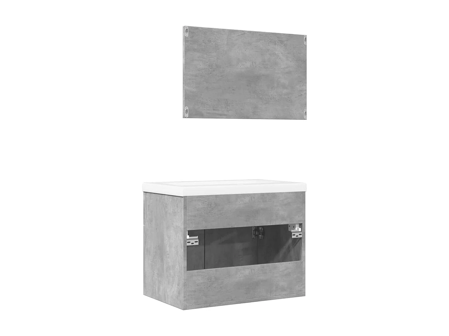 Conjunto de móveis de banheiro de 3 peças cinza concreto