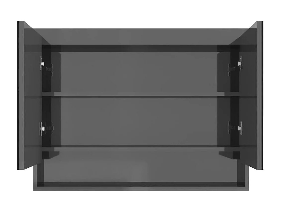 Armoire à miroir de salle de bain 80x15x60 cm MDF Gris brillant