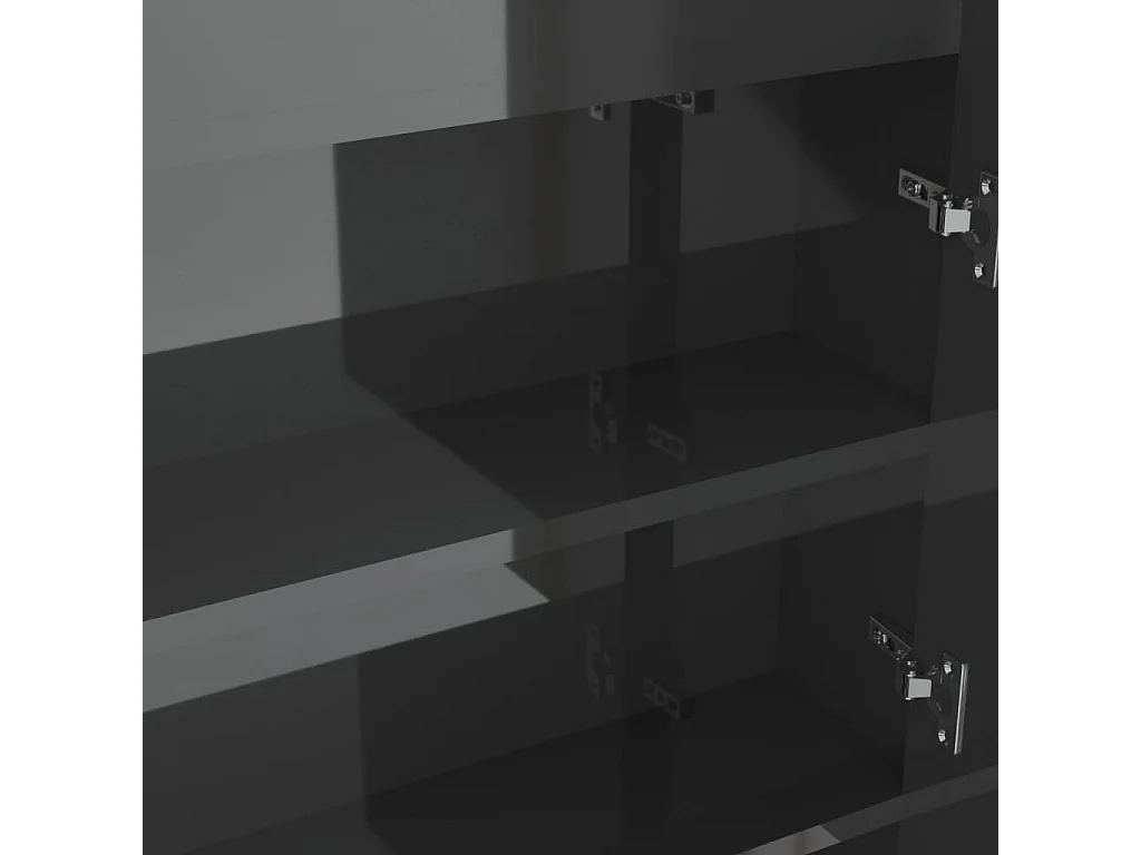 Armoire à miroir de salle de bain 80x15x60 cm MDF Gris brillant