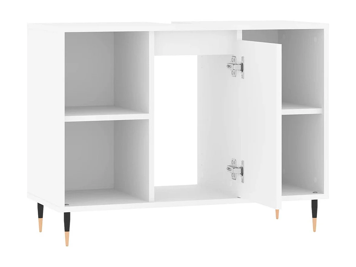 Mueble de baño madera de ingeniería blanco 80x33x60 cm