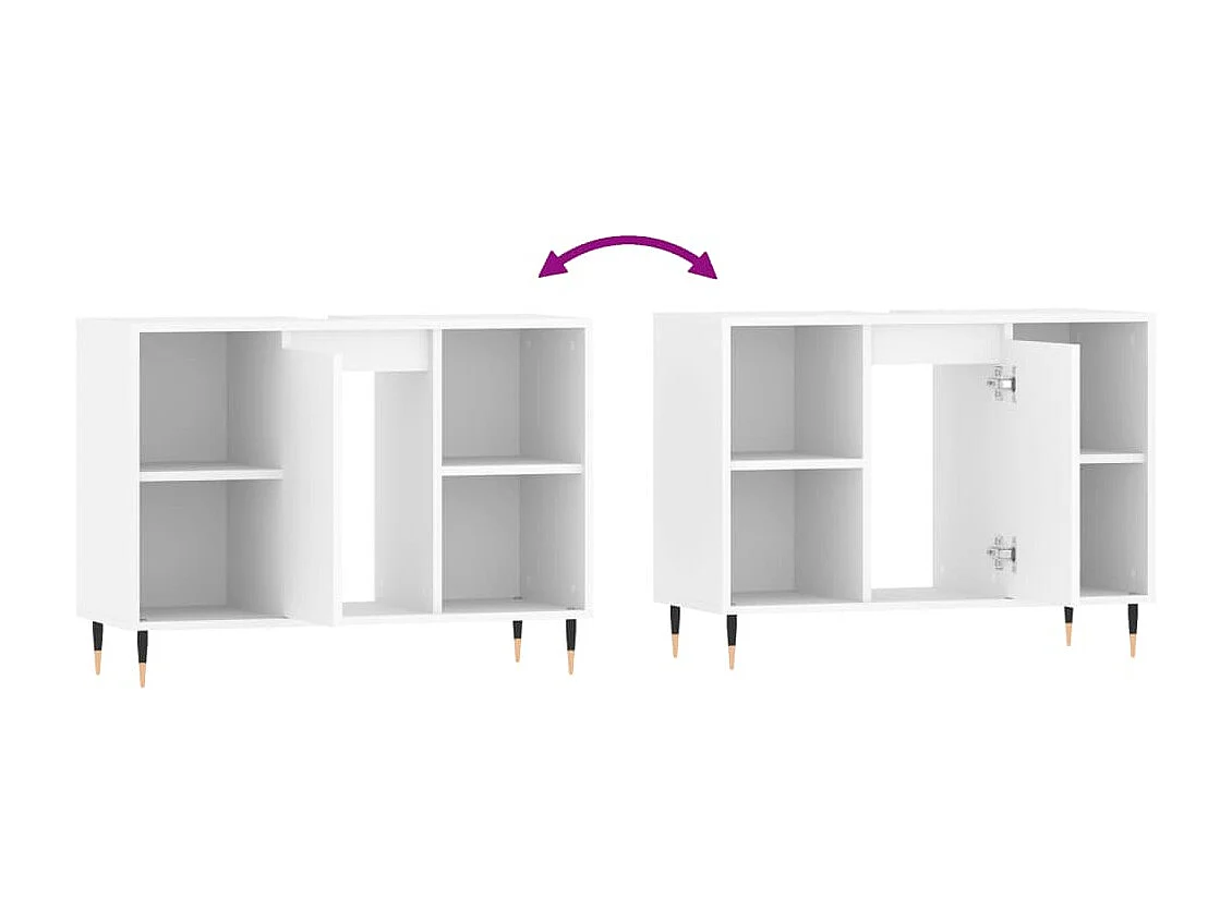 Mueble de baño madera de ingeniería blanco 80x33x60 cm