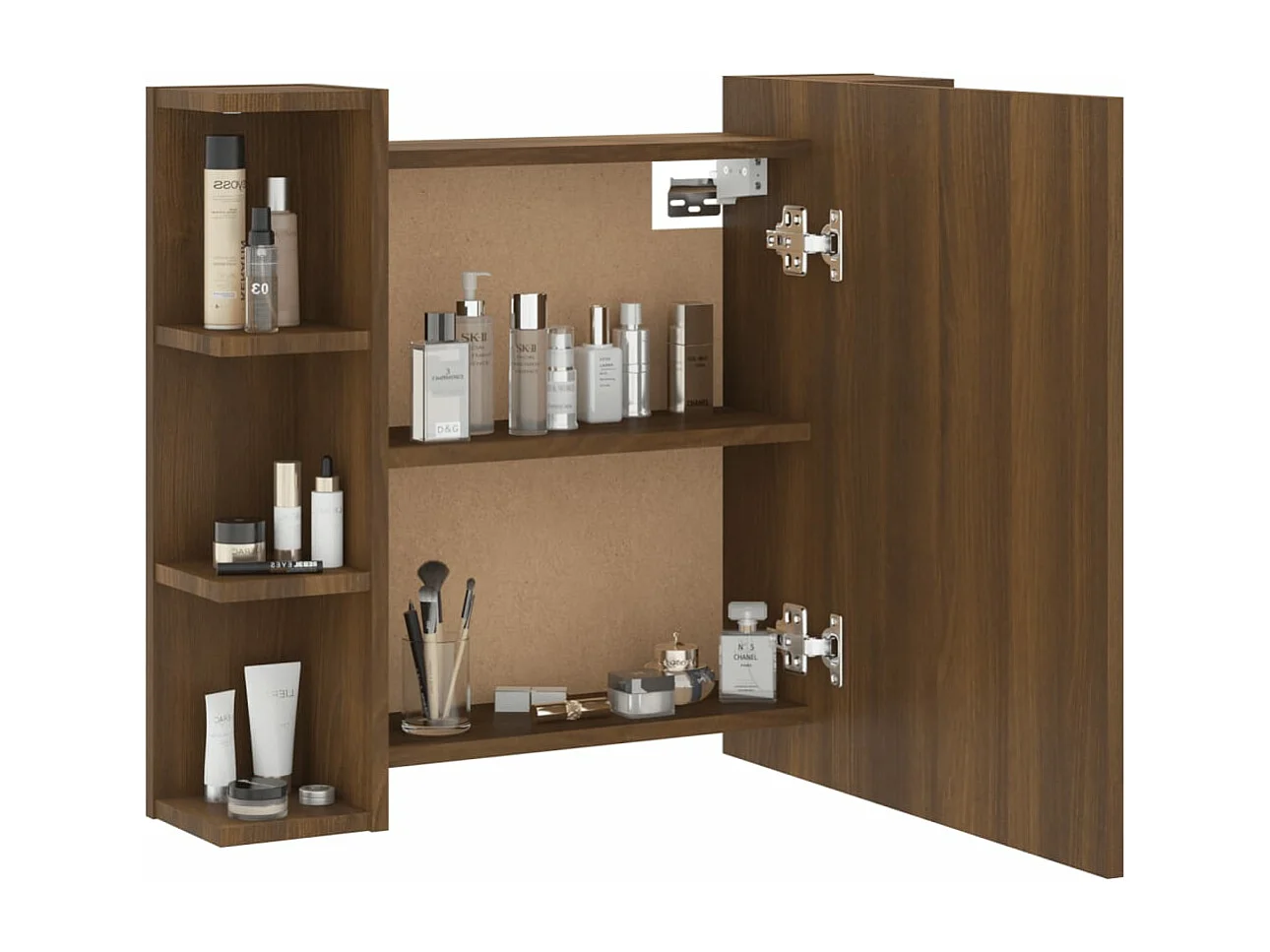 Armoire à miroir avec LED Chêne marron 70x16,5x60 cm