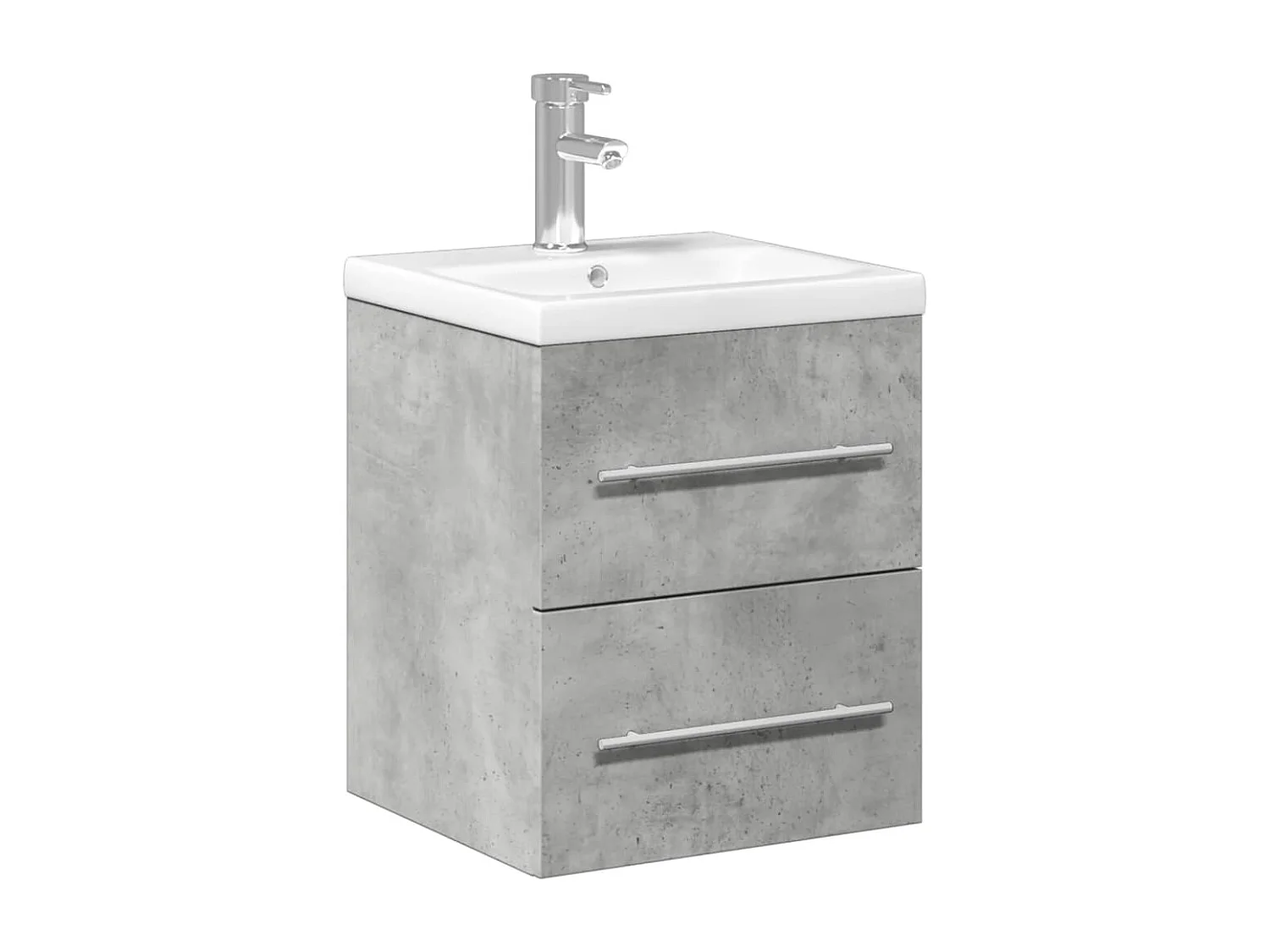 Armoire lavabo de salle de bain avec bassin intégré gris béton