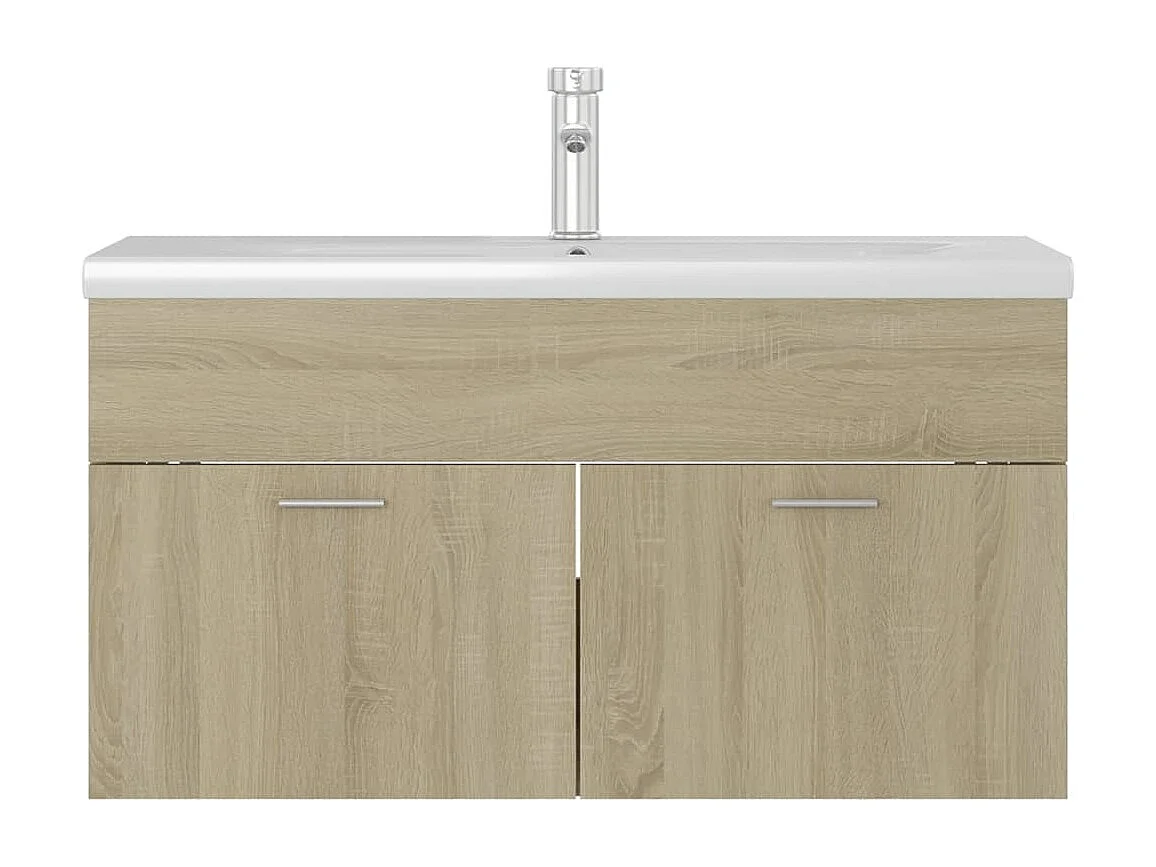 Armoire d'évier avec lavabo intégré Chêne sonoma Aggloméré