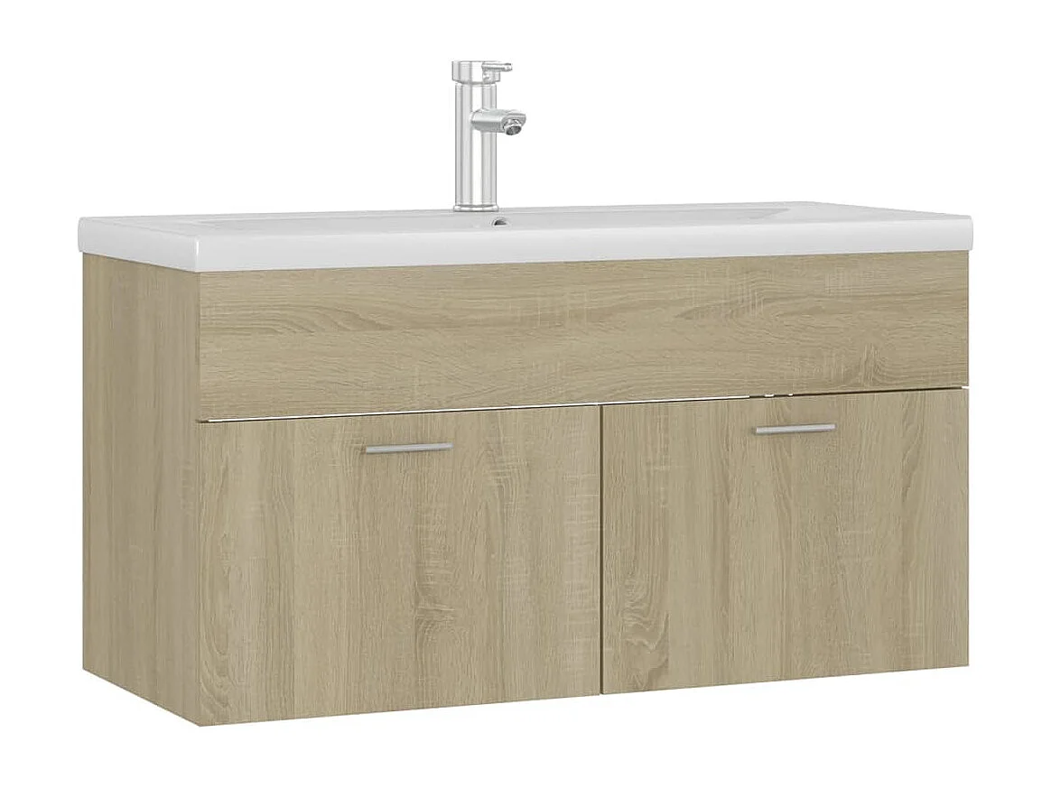 Mobile con Lavabo Integrato Rovere Sonoma in Legno Multistrato