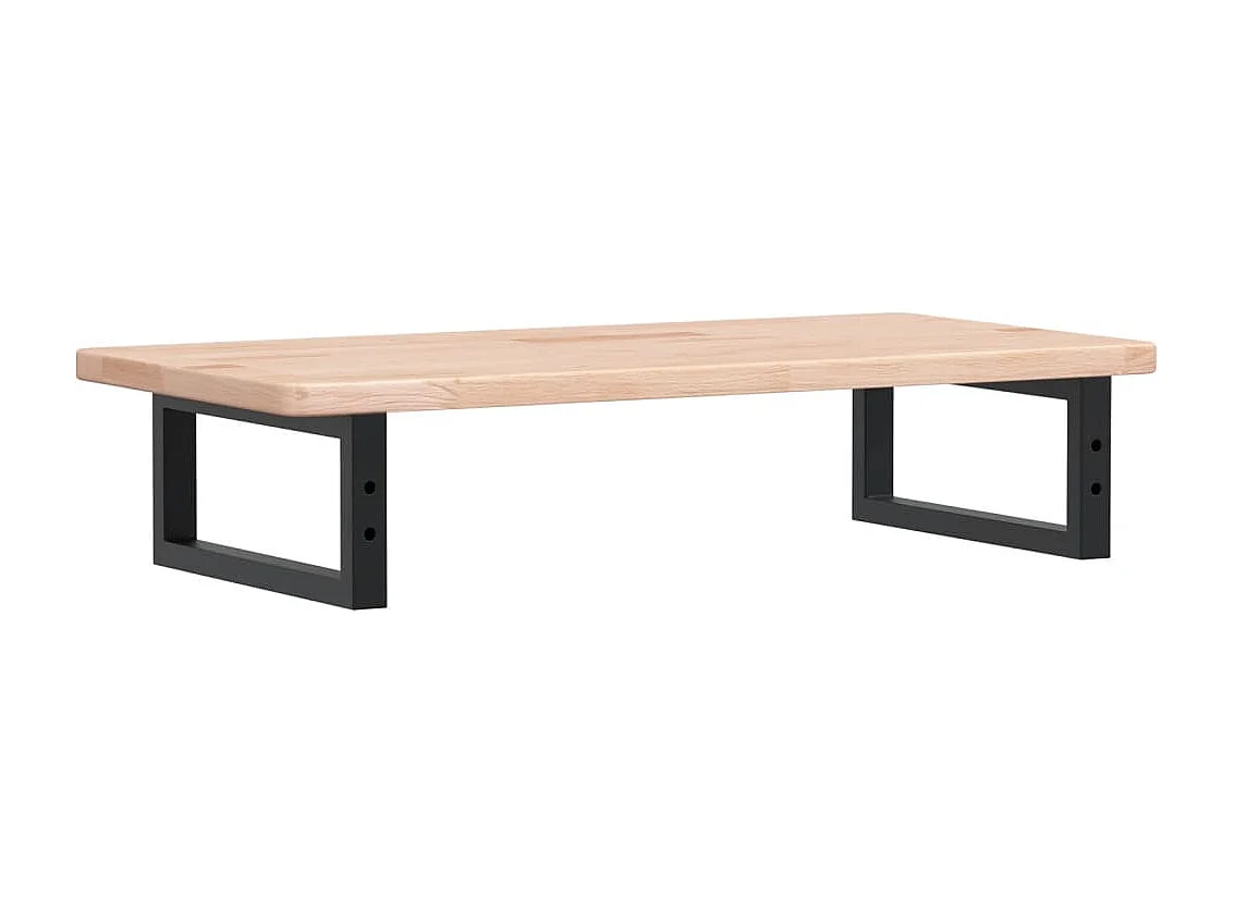 Estante de lavabo de pared de acero y madera maciza de roble