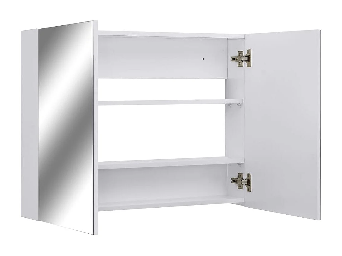 Armadietto a Specchio Bianco 80x15x60 cm in MDF