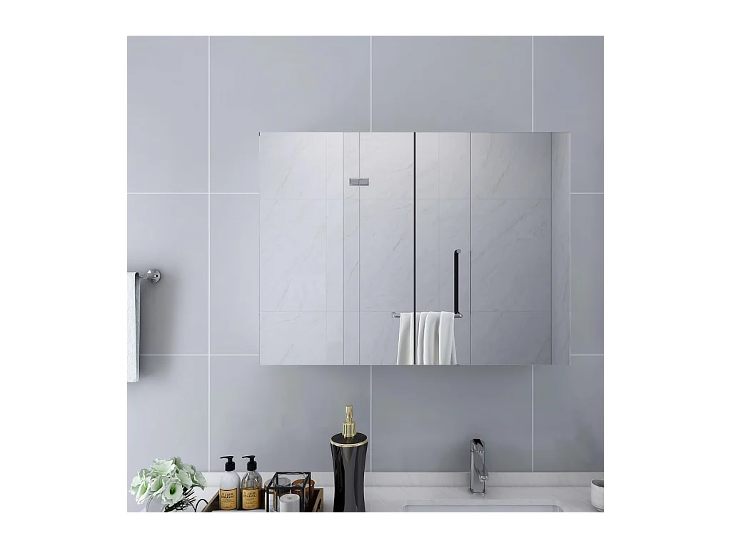 Badkamerspiegelkast 80x15x60 cm MDF wit