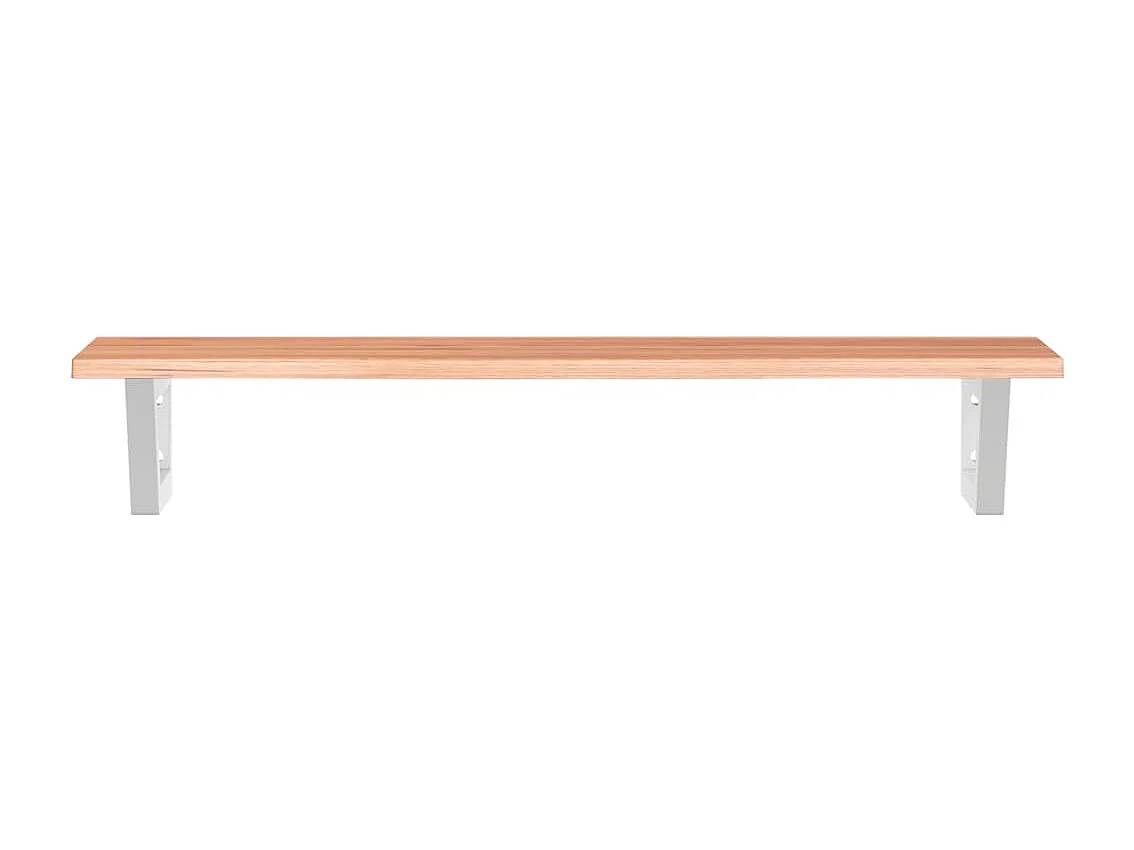 Étagère de vasque murale acier et bois de chêne massif