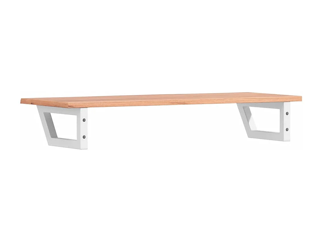 Étagère de vasque murale acier et bois de chêne massif