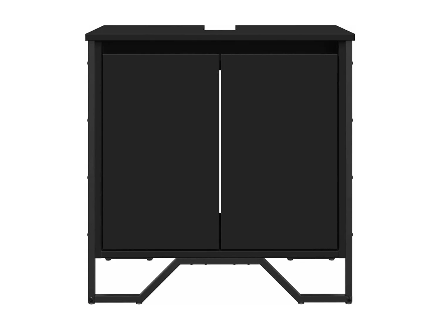 Armoire lavabo de salle de bain noir 60x35x60 cm