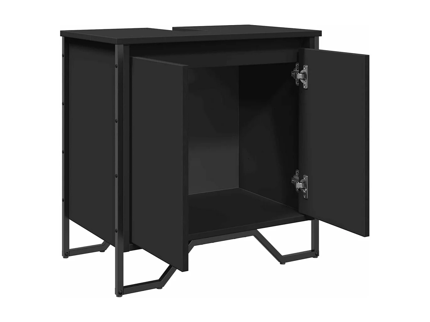 Armoire lavabo de salle de bain noir 60x35x60 cm