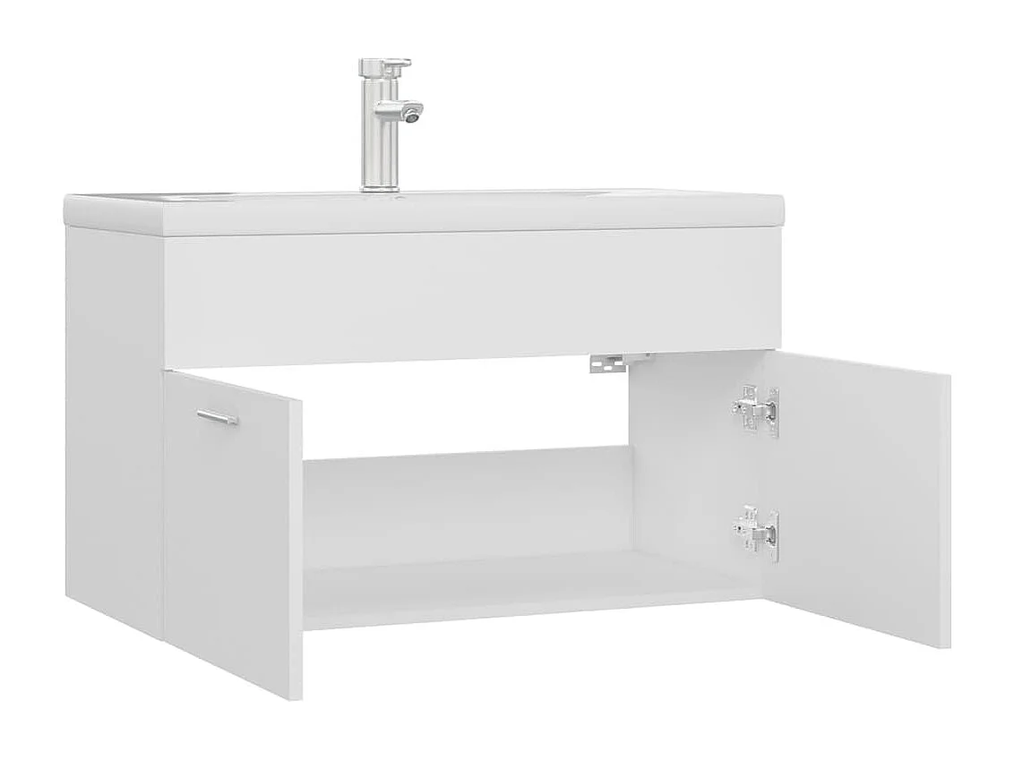 Mobile con Lavabo Integrato Bianco in Legno Multistrato