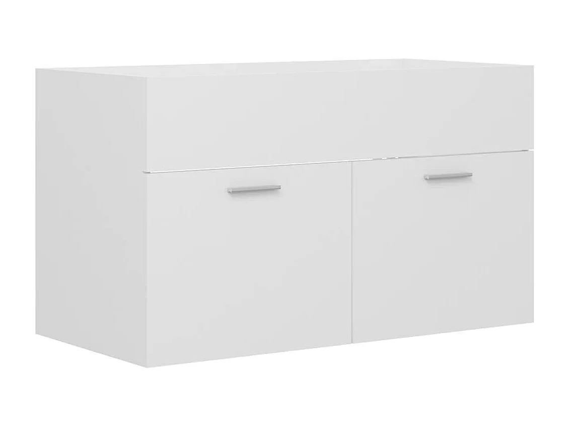 Mobile con Lavabo Integrato Bianco in Legno Multistrato