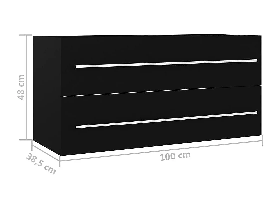 Mueble con lavabo aglomerado negro