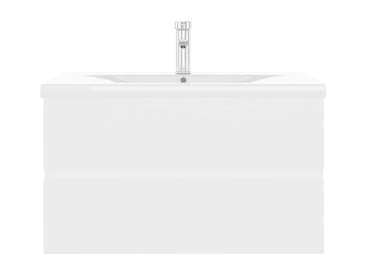 Mobile con Lavabo Integrato Bianco in Legno Multistrato