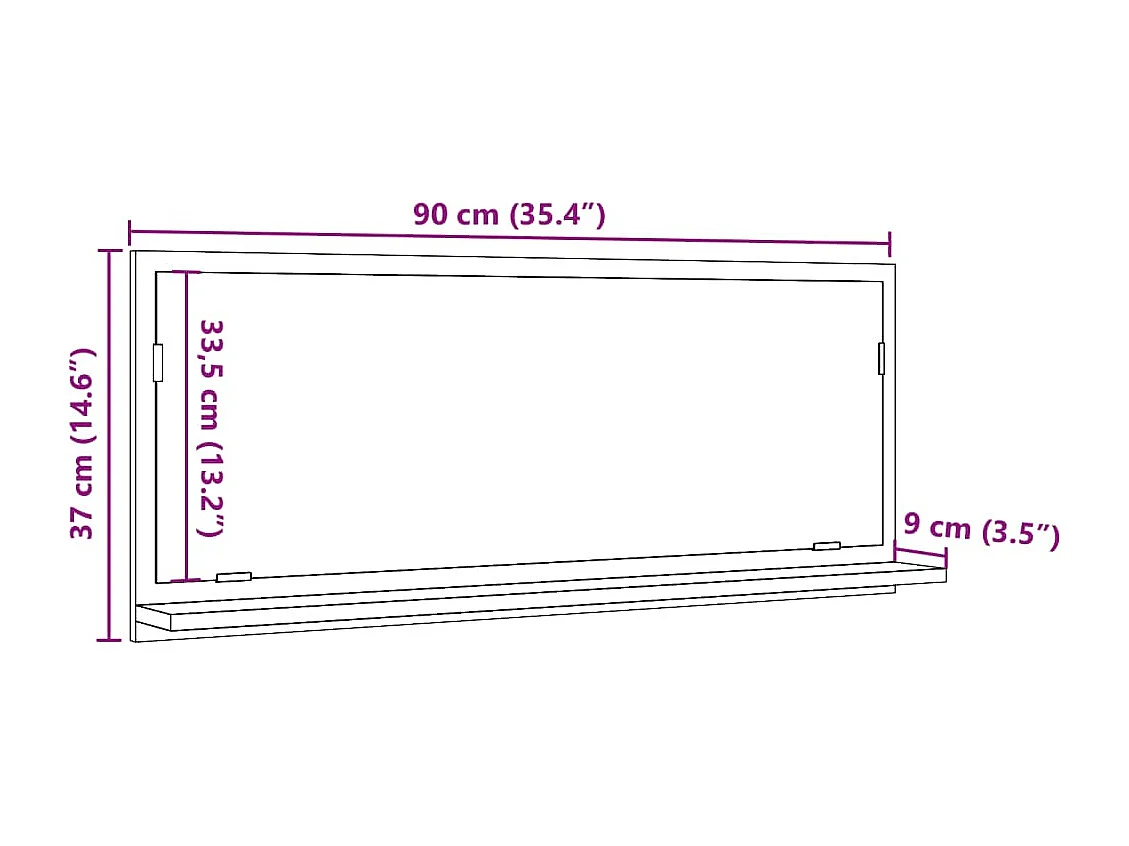 Armoire à miroir de salle de bain gris béton bois d'ingénierie