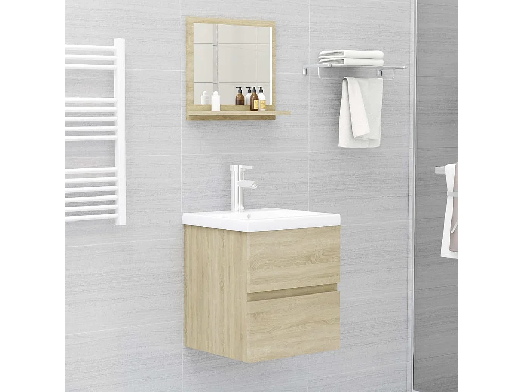 Miroir salle de bain chêne sonoma 40x10,5x37cm Bois ingénierie