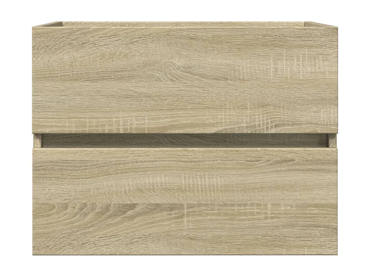 Set de muebles de baño 2 pzas cerámica y madera de ingeniería