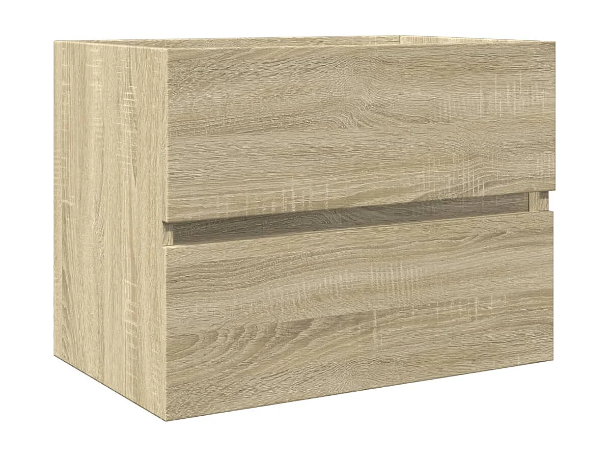 Ensemble de meubles de bain 2pcs céramique et bois d'ingénierie