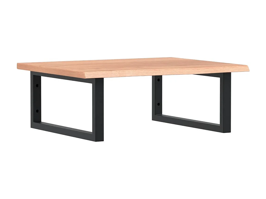 Waschtischplatte mit Halterung Stahl und Massivholz Eiche