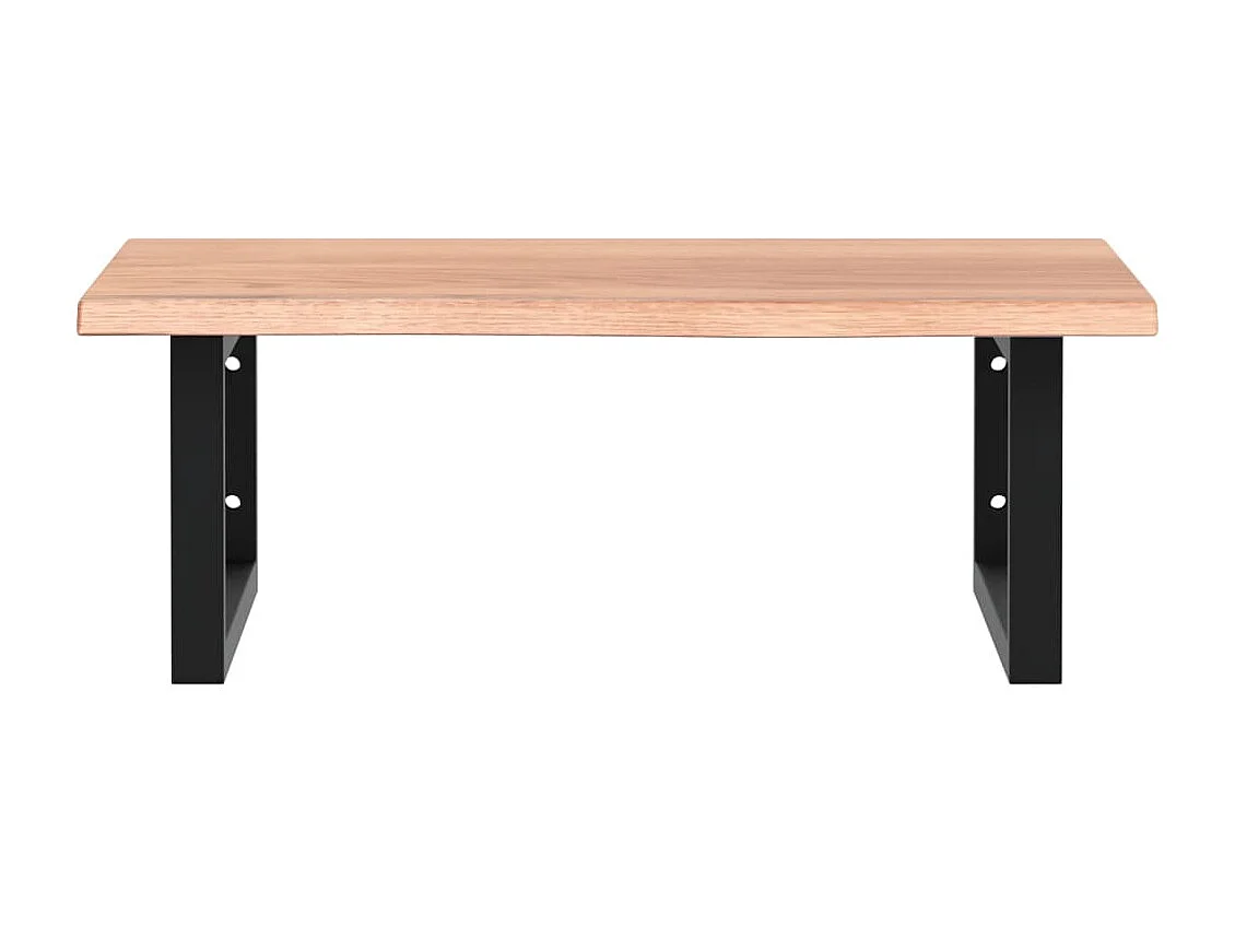 Waschtischplatte mit Halterung Stahl und Massivholz Eiche