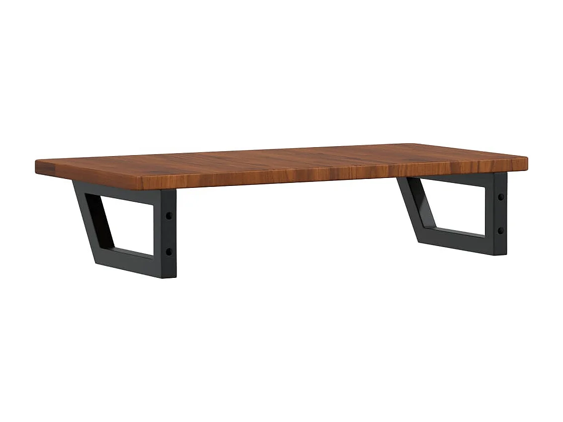 Étagère de vasque murale acier et bois de chêne massif