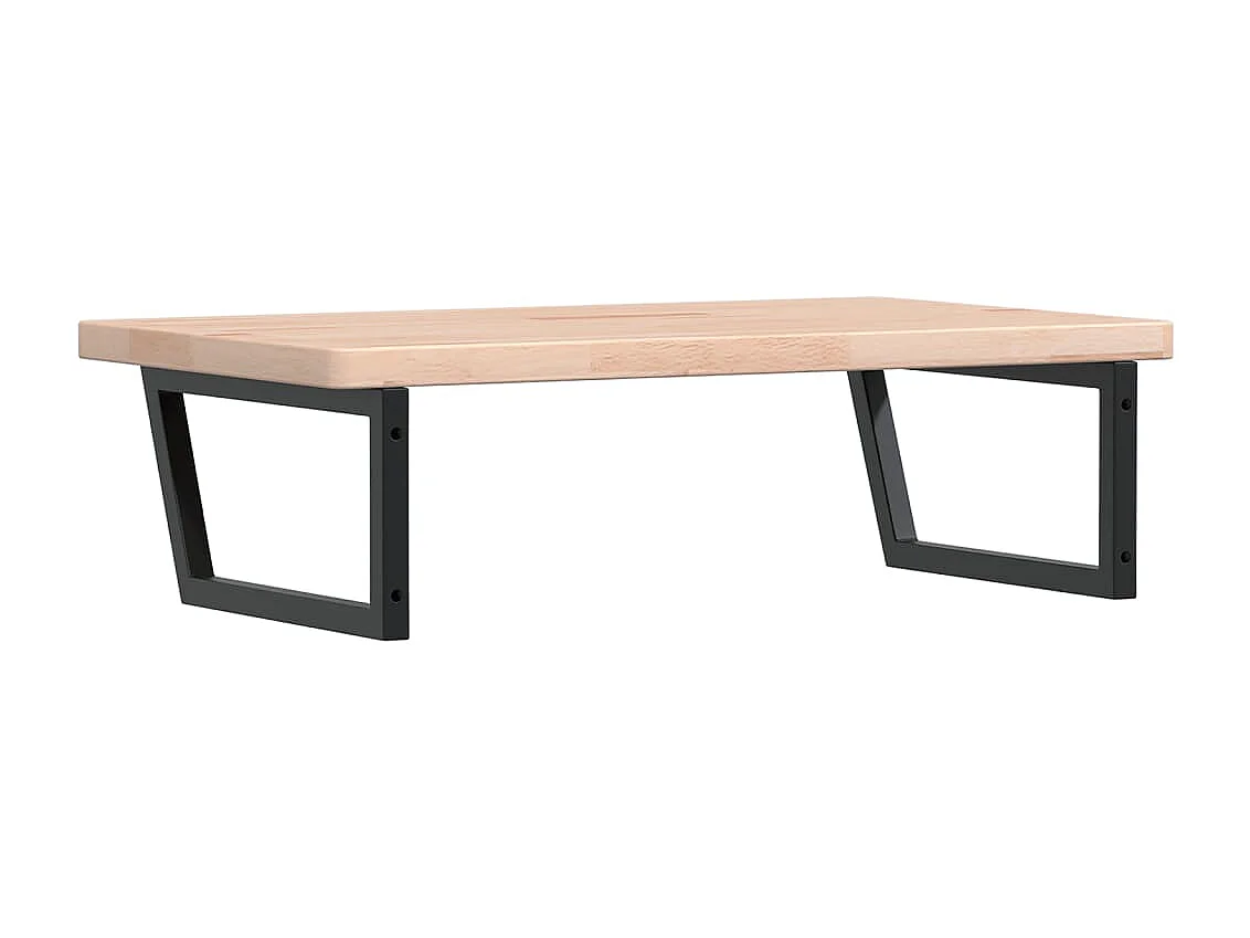 Étagère de vasque murale acier et bois de chêne massif