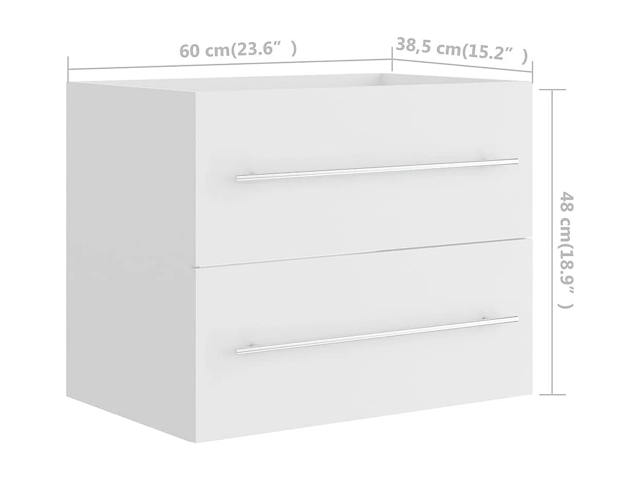 Armário com lavatório embutido derivados de madeira branco