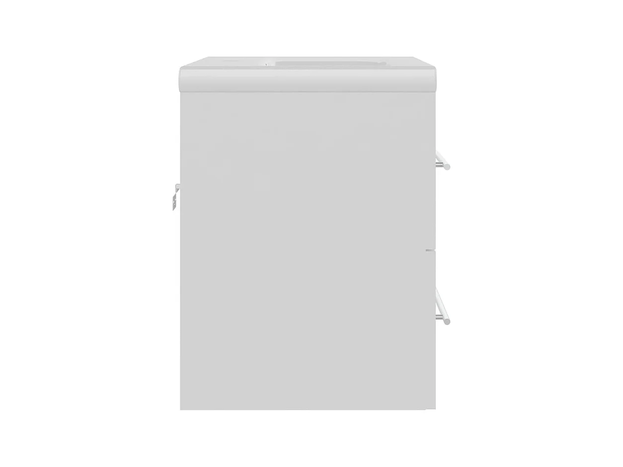 Armoire d'évier avec lavabo intégré Blanc Aggloméré