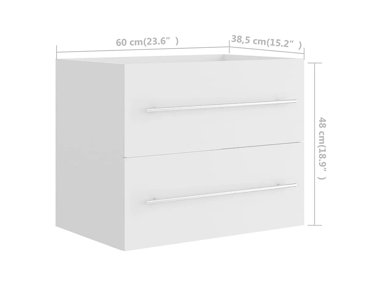 Armoire d'évier avec lavabo intégré Blanc Aggloméré