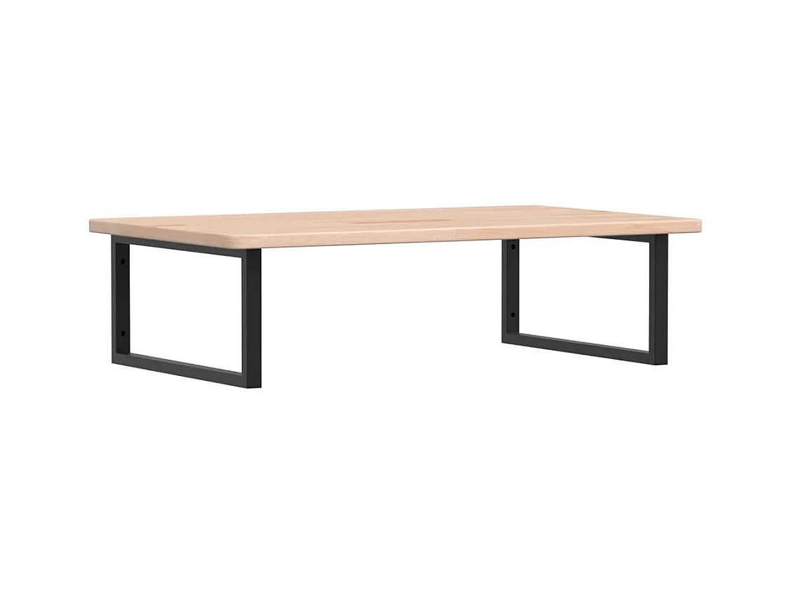 Étagère de vasque murale acier et bois de chêne massif