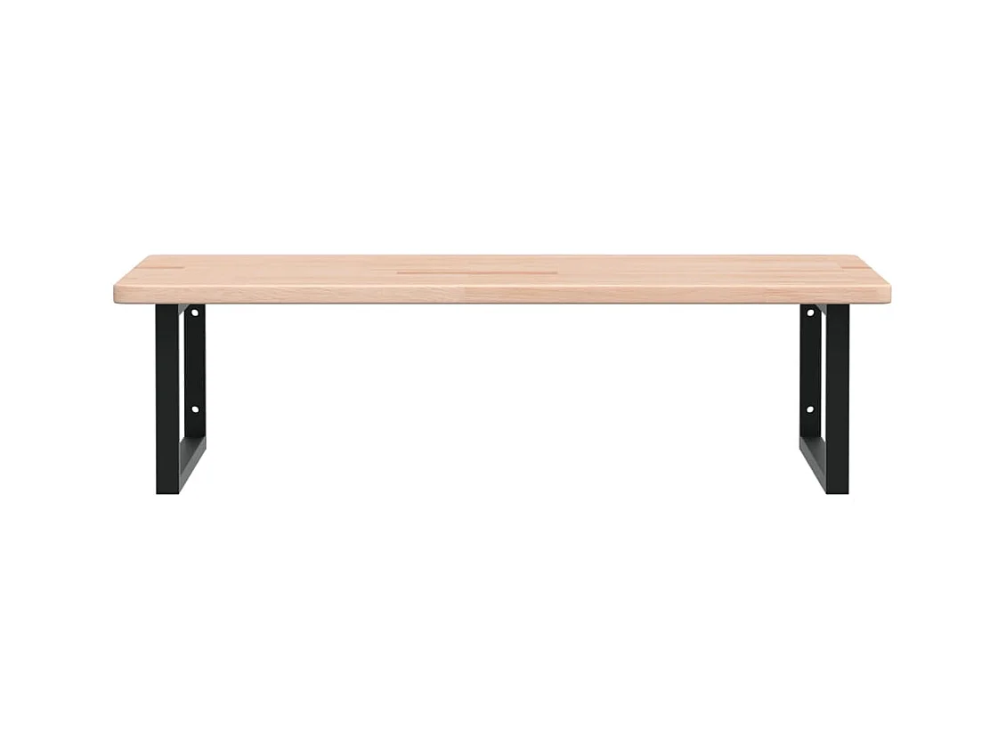 Étagère de vasque murale acier et bois de chêne massif