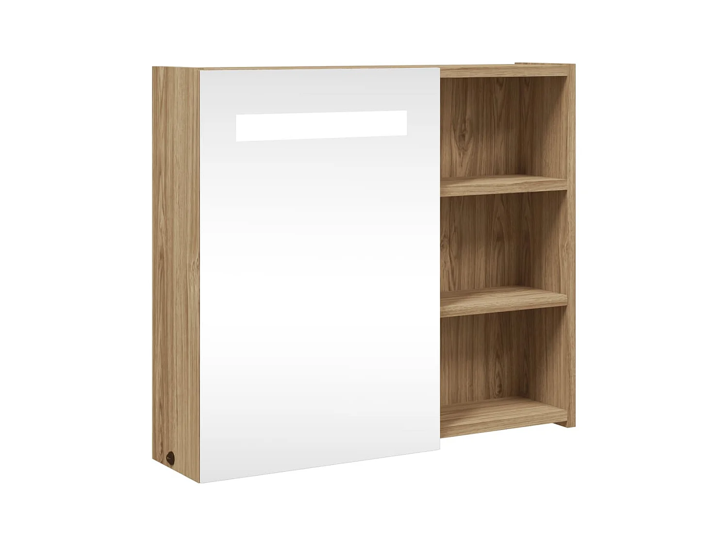 Armoire de salle de bain à miroir avec LED chêne 60x13x52 cm
