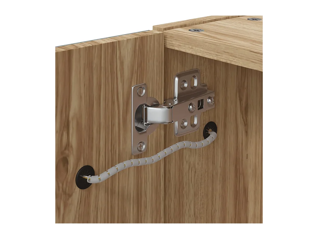 Armoire de salle de bain à miroir avec LED chêne 60x13x52 cm