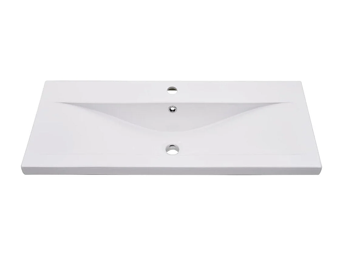 Waschbeckenunterschrank mit Einbaubecken Hochglanz-Weiß