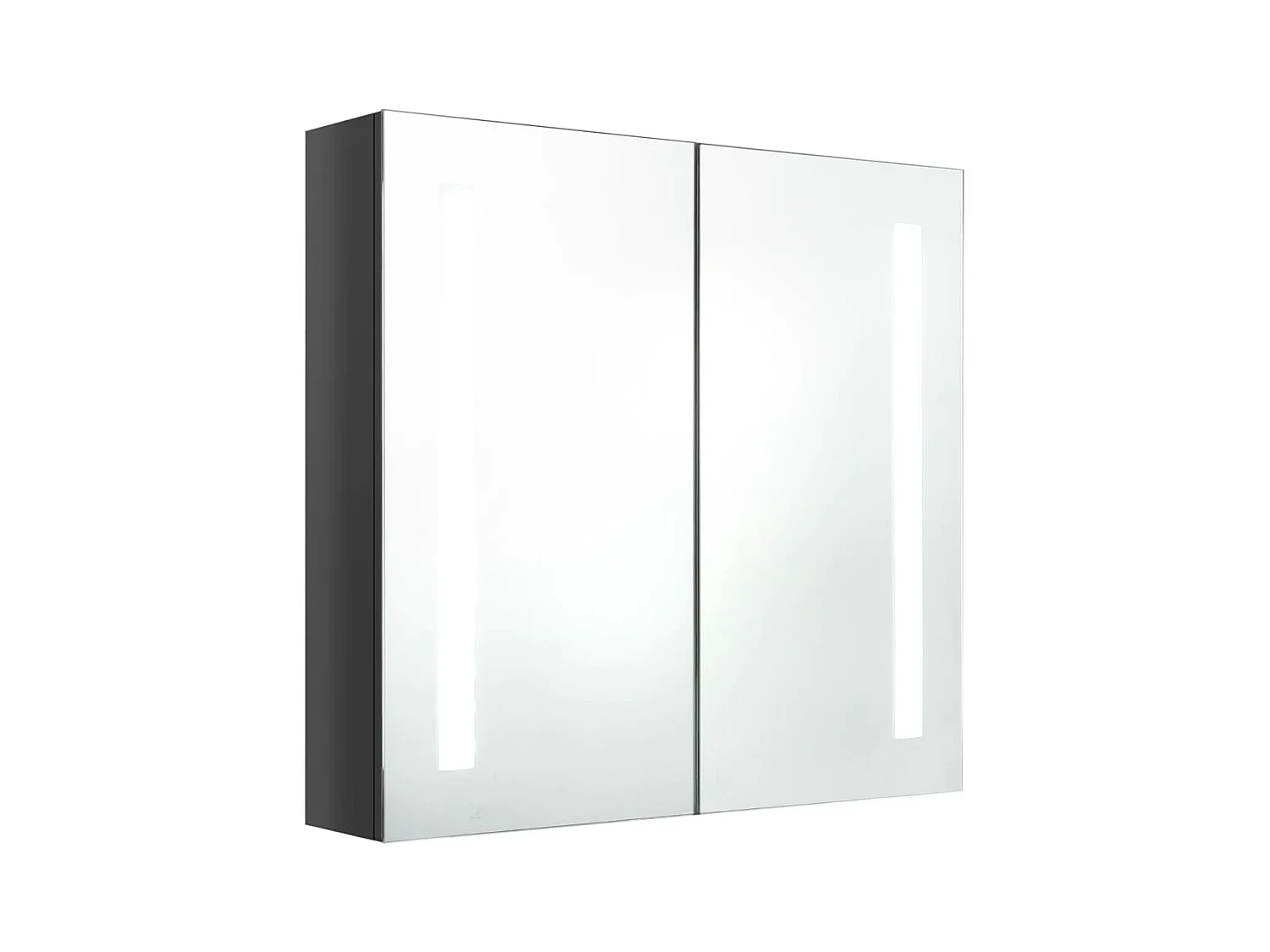 LED-Spiegelschrank fürs Bad Glänzend Grau 62x14x60 cm