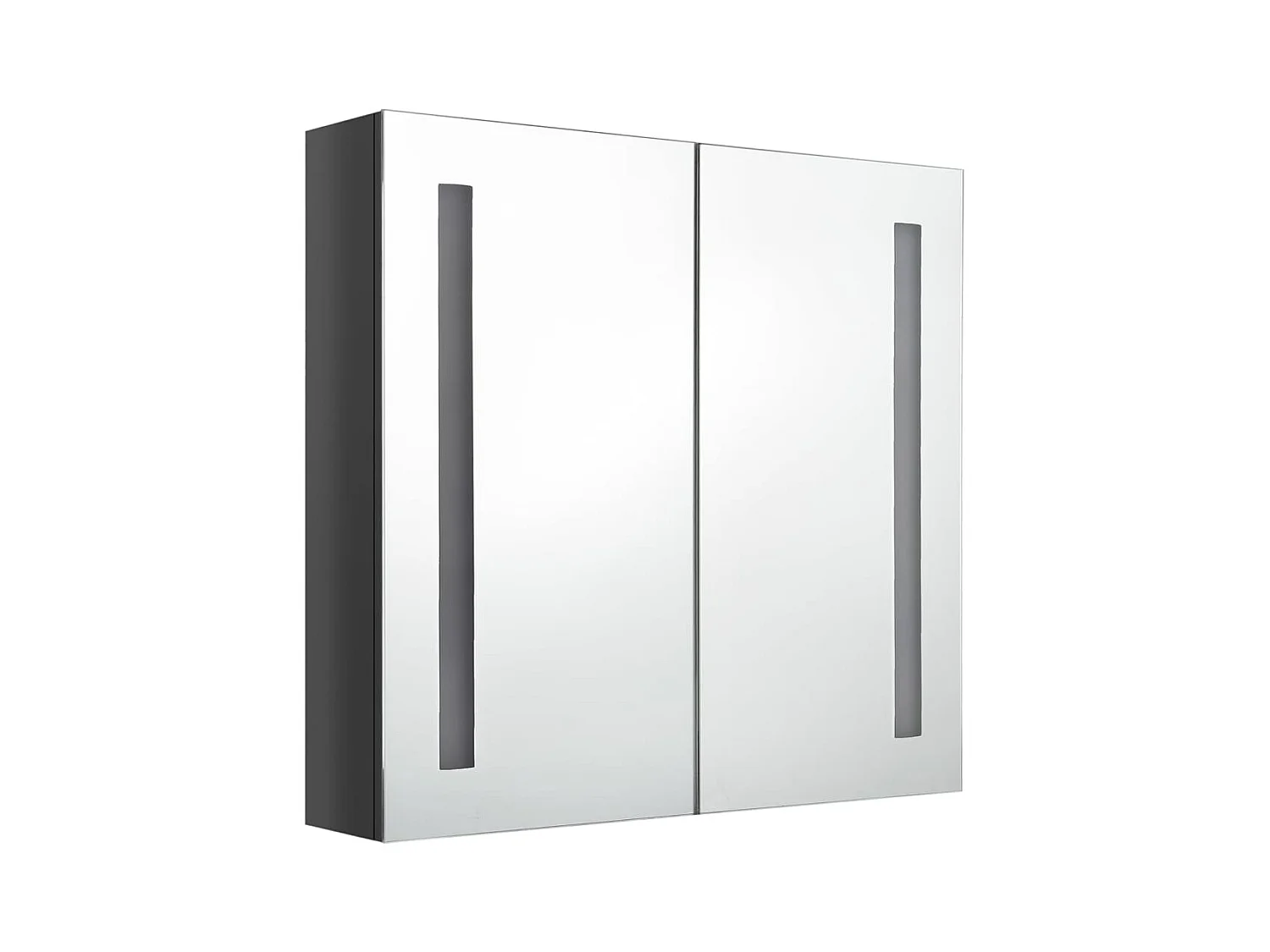 LED-Spiegelschrank fürs Bad Glänzend Grau 62x14x60 cm
