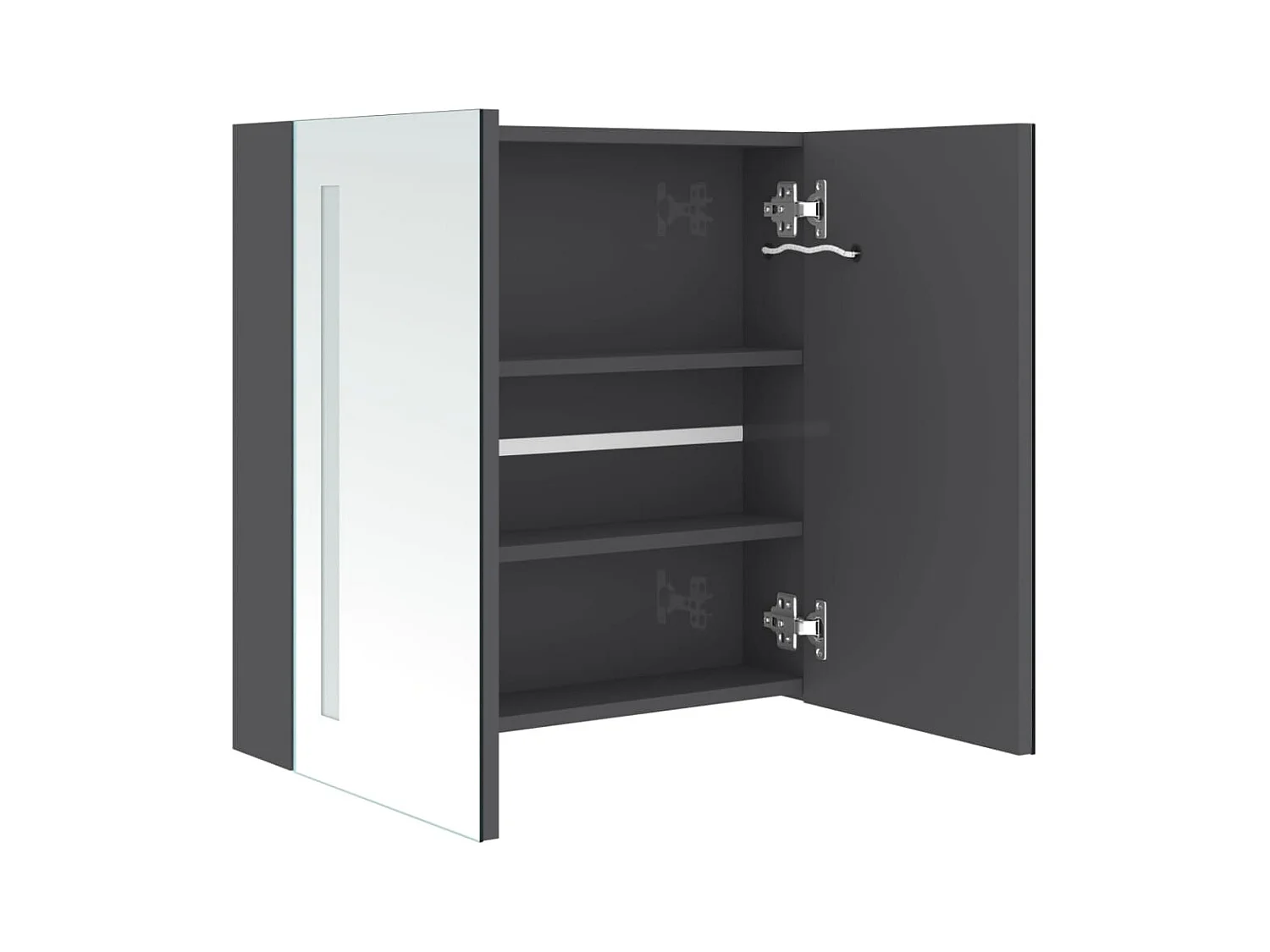 LED-Spiegelschrank fürs Bad Glänzend Grau 62x14x60 cm