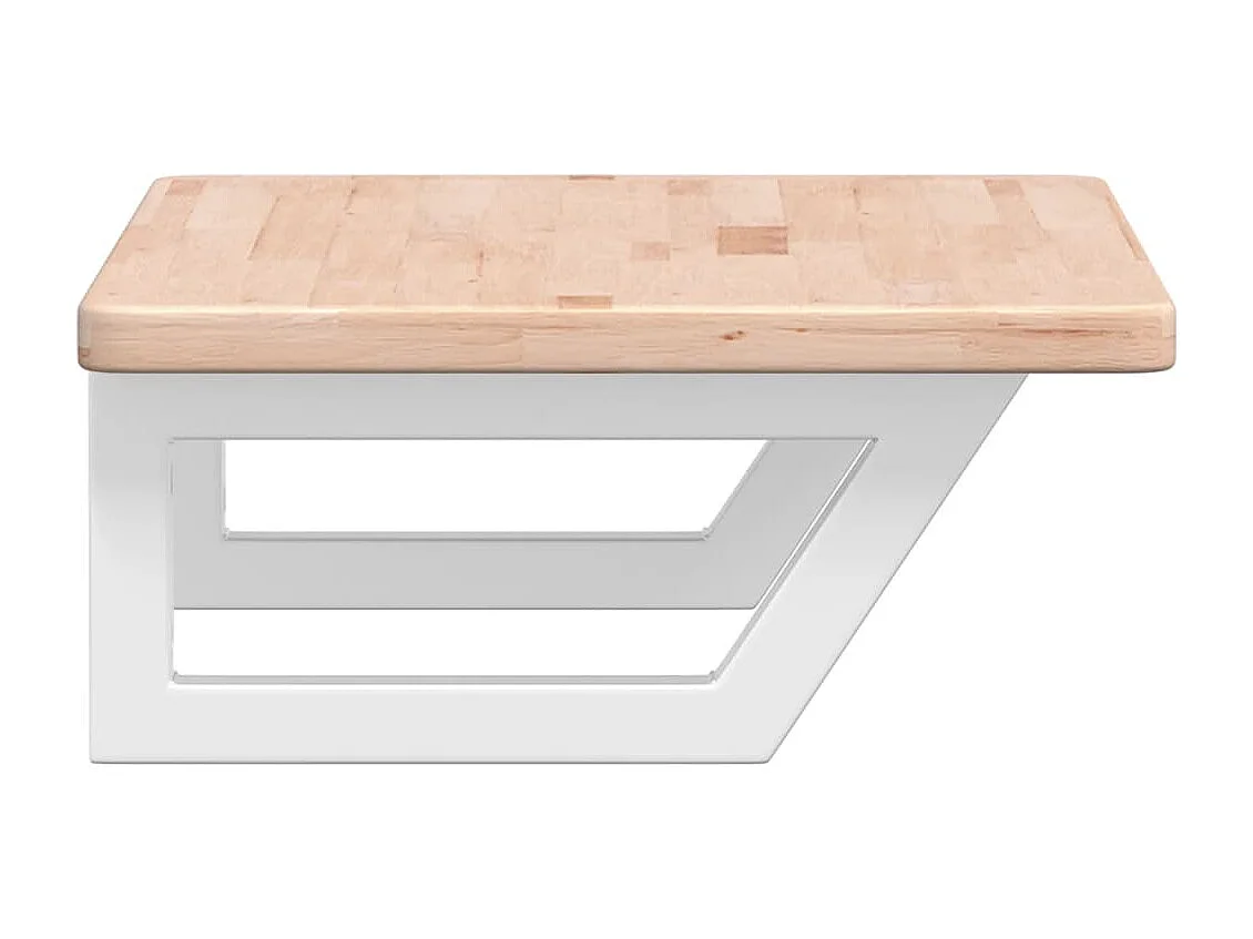 Étagère de vasque murale acier et bois de chêne massif