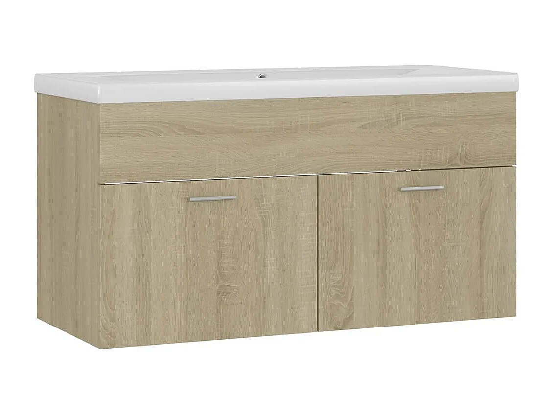 Armoire d'évier et lavabo intégré Chêne sonoma Bois ingénierie