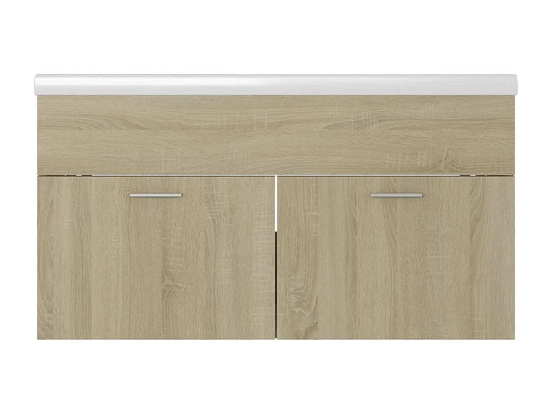 Armoire d'évier et lavabo intégré Chêne sonoma Bois ingénierie